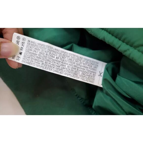 Reebok Forever 21 Collab Women's Jacket Quilted Green Small Embroidered Big Logo - Picture 6 of 8